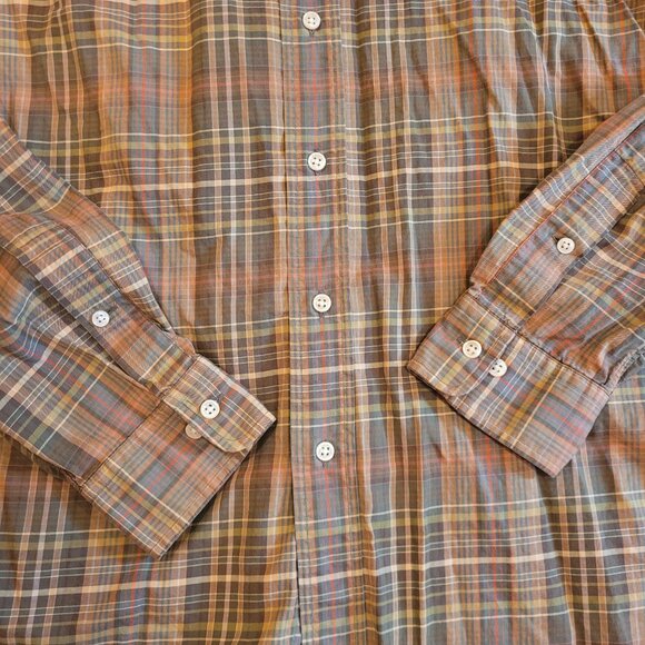 Ralph Lauren Men's Classic Fit Long Sleeve Button Down Plaid Brown Rust 16/Large - Picture 4 of 11